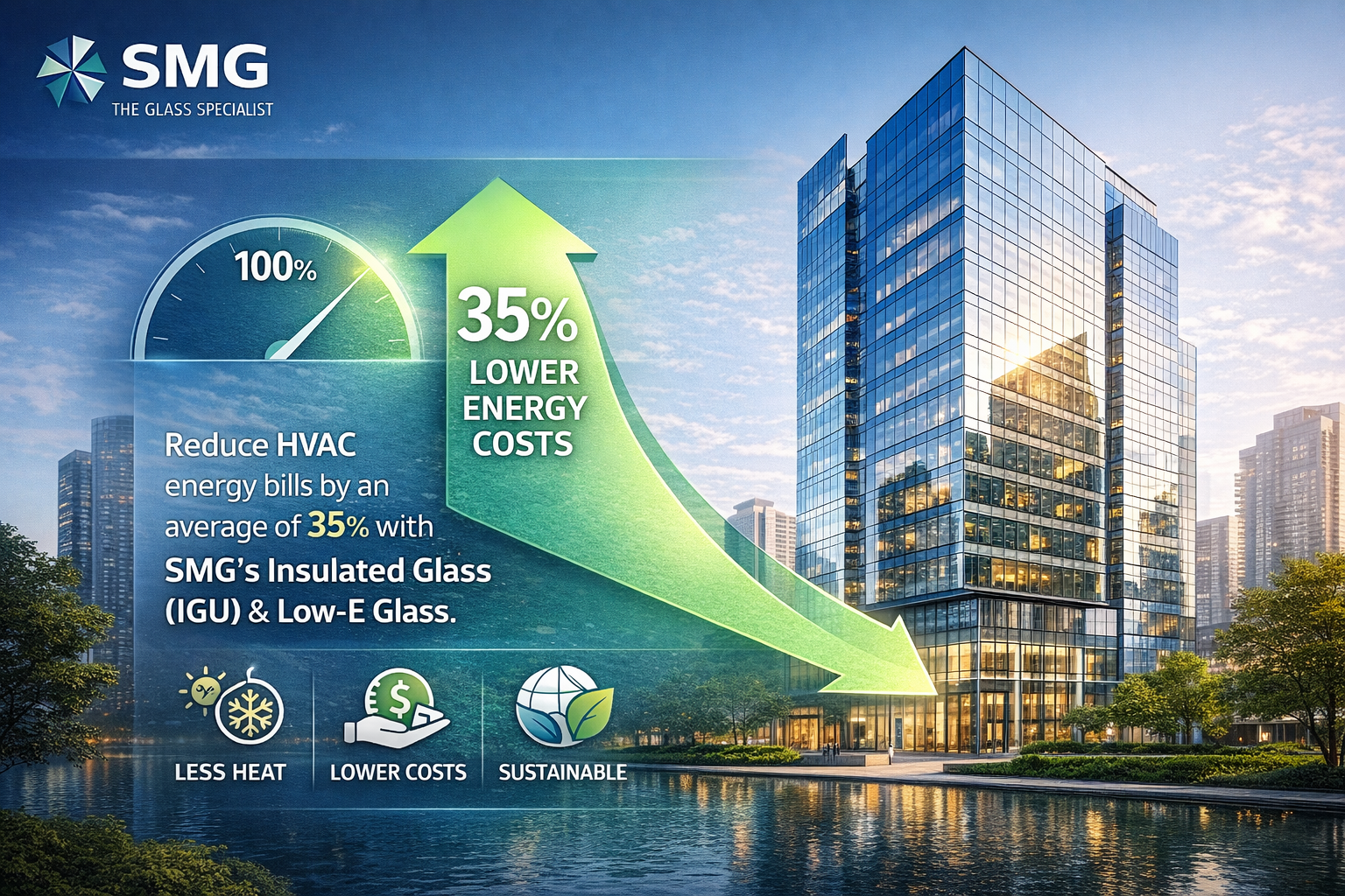 พื้นที่ติดตั้งกระจกสะสม 4,300 ตร.ม. SMG Glass — เติบโต 330% ใน 4 ปี
